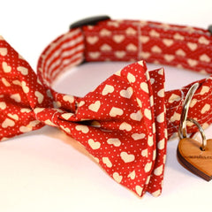 Dickie In Red Valentine Bow Tie Designer Dog Collar