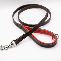 Dogs & Horses Luxury Padded Leather Dog Leads Red