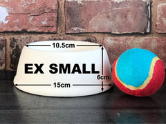 Personalised Polka Dot Slanted Dog Bowl and Mat Set