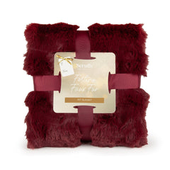 Festive Fur Pet Blanket - Burgundy