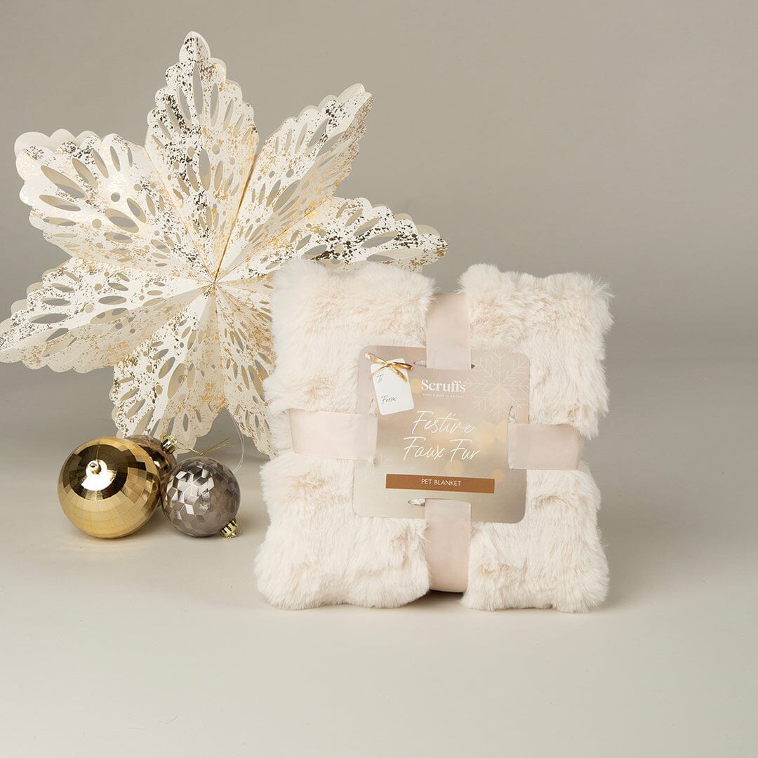 Festive Fur Pet Blanket - Cream