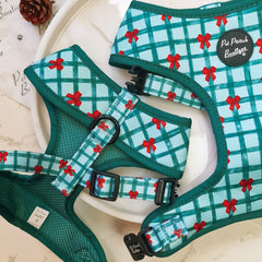 Festive Plaid Christmas Dog Harness