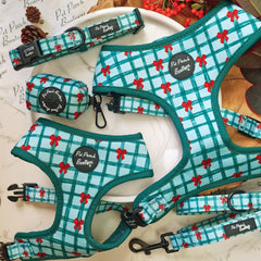 Festive Plaid Christmas Dog Harness