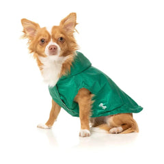 Flipside Reversible Dog Raincoat - Green/Beige
