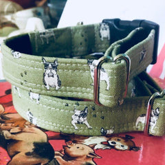 Frenchie Designer Dog Collar In Sage