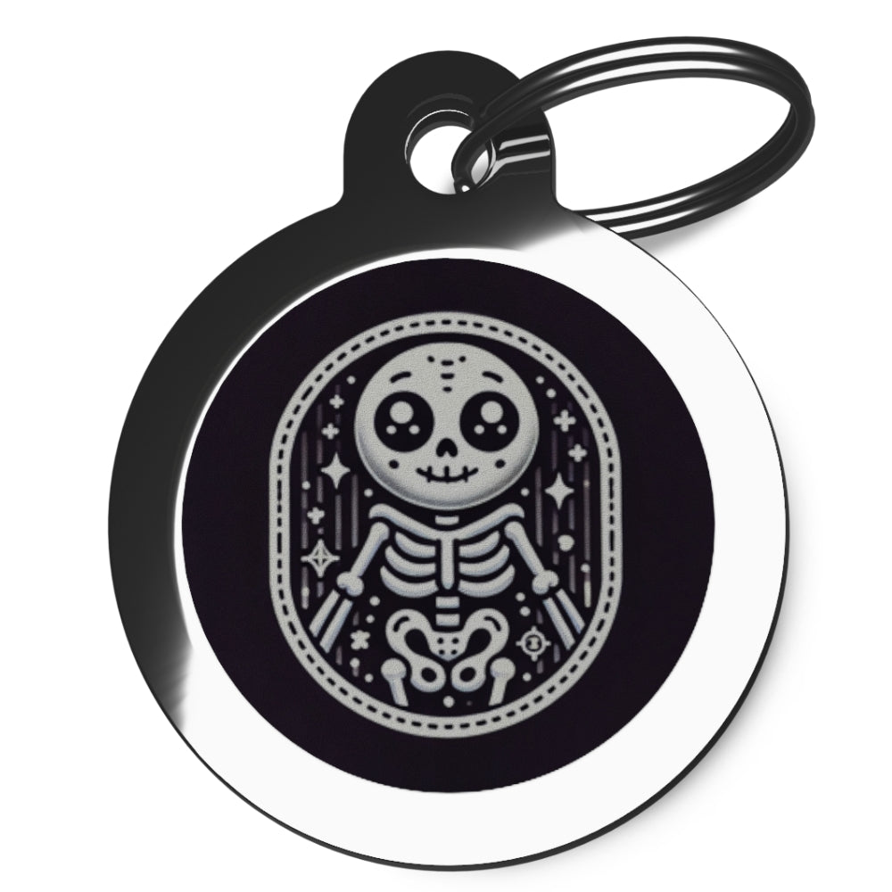 Fun Halloween Skeleton Dog ID Tag