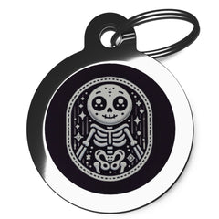 Fun Halloween Skeleton Dog ID Tag