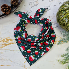 Green Festive Puddings Christmas Dog Bandana