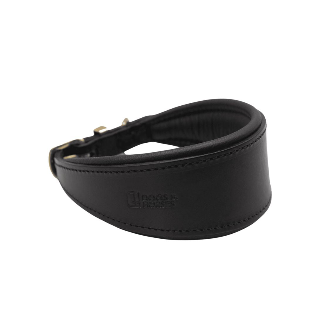 Luxury Black Leather Hound Collar by Dogs & Horses