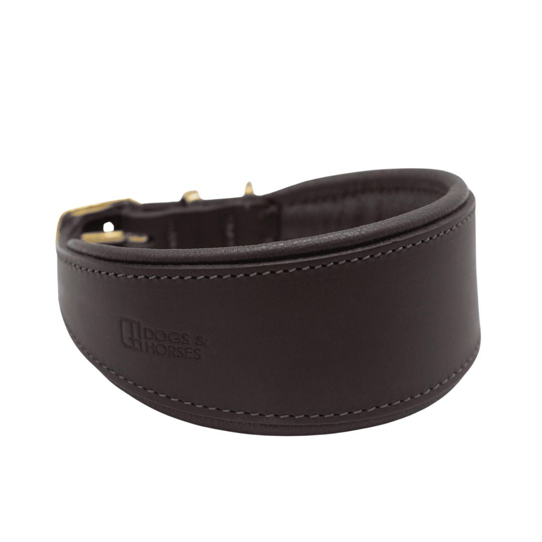 Luxury Brown Leather Hound Collar by Dogs & Horses