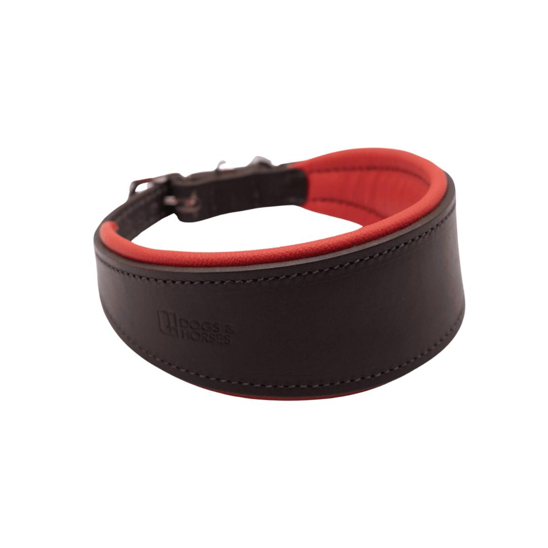 Luxury Red Leather Hound Collar by Dogs & Horses