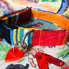 Margate Striped Velvet Lined Designer Dog Collar