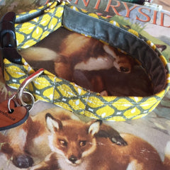 Max Mid Century Modern Geometric Velvet Lined Dog Collar