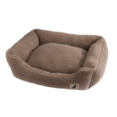 Mocha Teddy Fleece Comfort Dog Bed by House of Paws