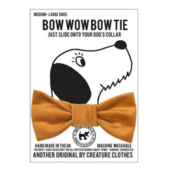 Mustard Velvet Dog Bow Tie