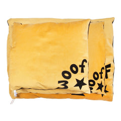 Mustard Velvet Woof Dog Bed