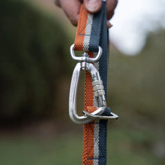 All-Terrain Canvas Dog Lead - Navy / Amber