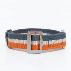 All-Terrain Canvas Dog Collar - Navy / Amber