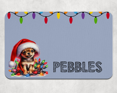 Personalised Christmas Chihuahua Dog Bowl Placemat