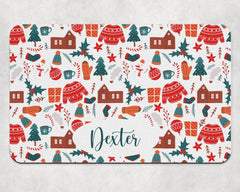 Personalised Christmas Fun Dog Bowl Placemat