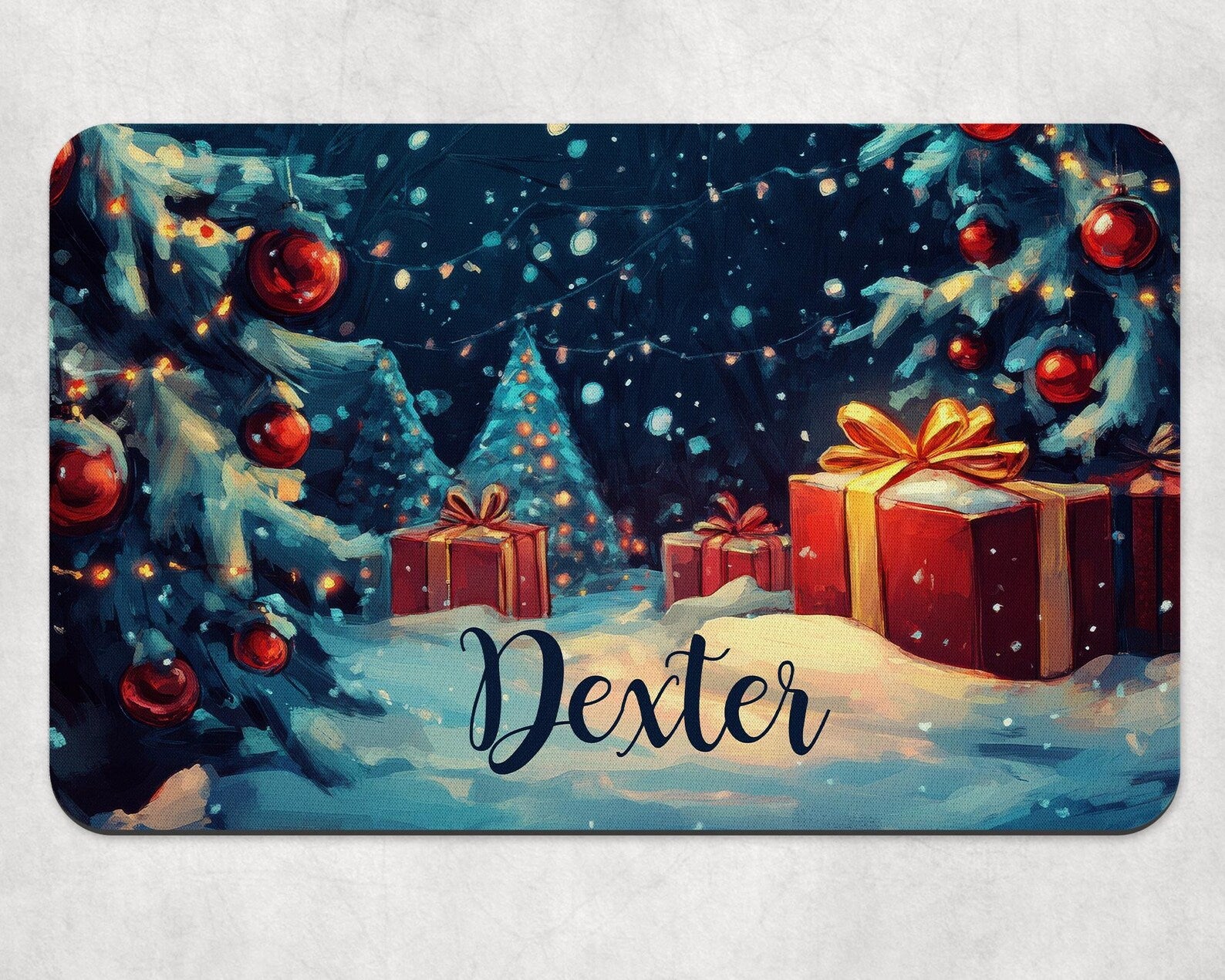 Personalised Christmas Scene Dog Bowl Placemat