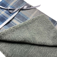 Personalised Luxury Double Layer Dog Blankets - Grey & Navy Check