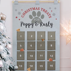 Personalised Pet Advent Calendar In Silver Grey