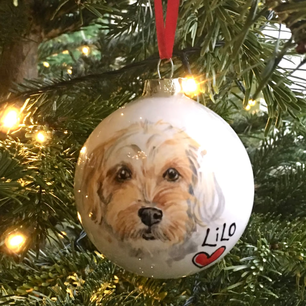 Personalised Pet Portrait Christmas Baubles Christmas Gifts For