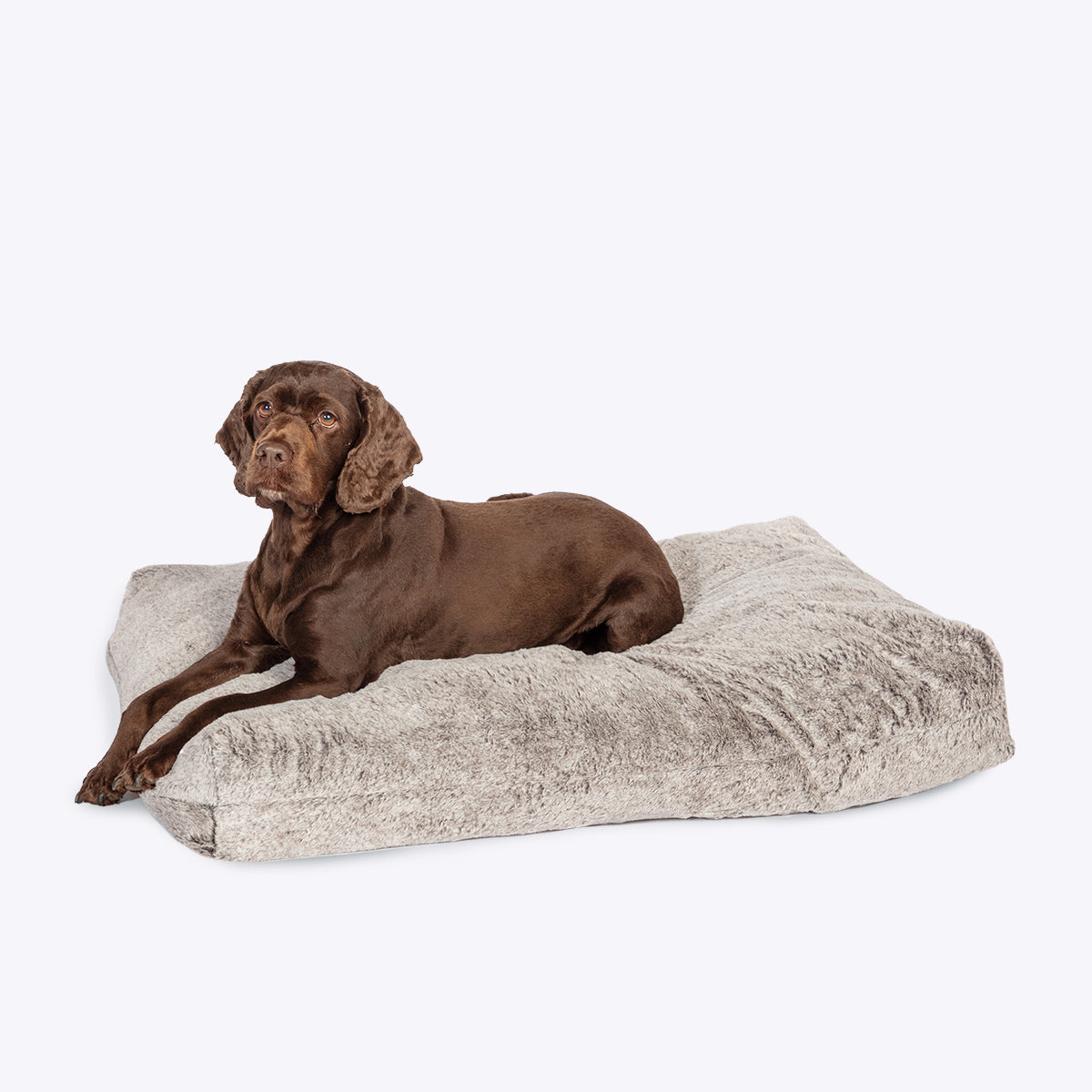 Retreat Mocha Faux Fur Memory Foam Duvet Dog Bed by Danish Design