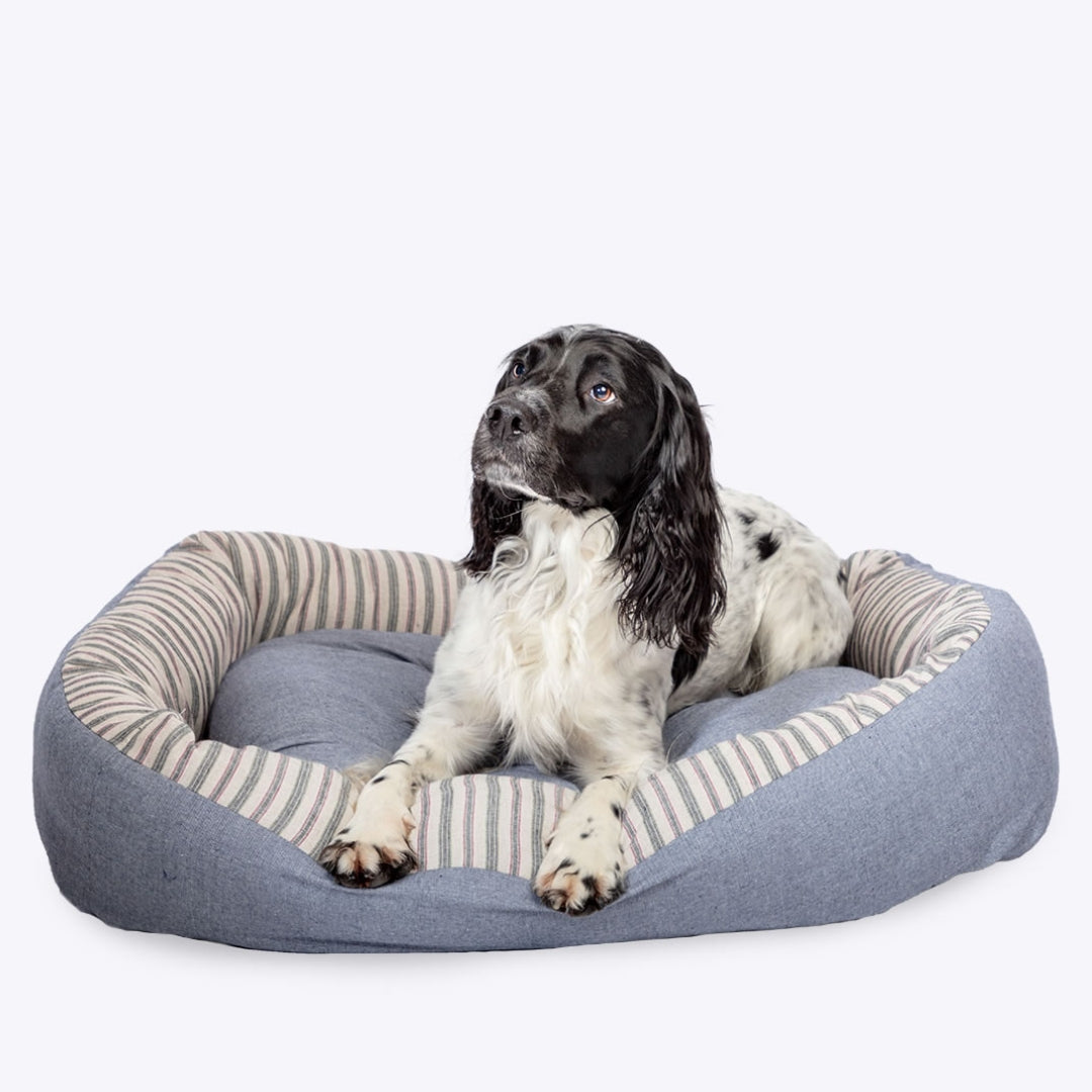 Rustic Stripes Denim Snuggle Dog Bed by Danish Design