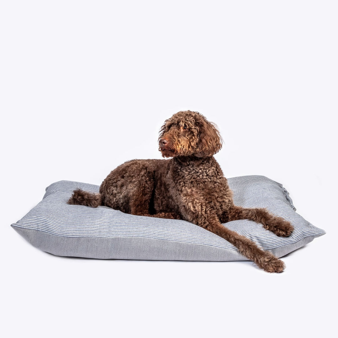 Rustic Stripes Grey Deep Duvet Dog Bed by Danish Design