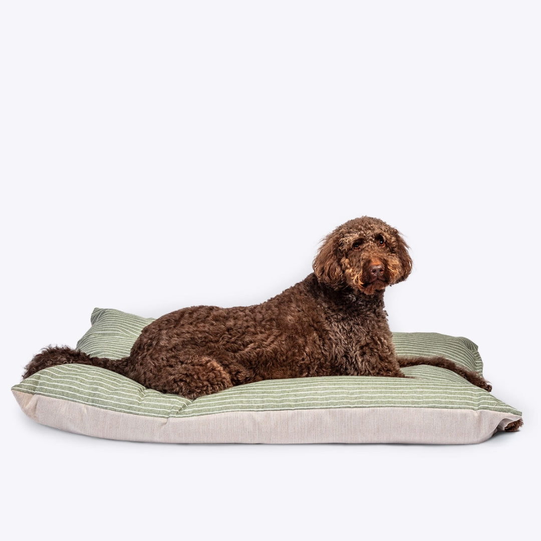 Rustic Stripes Sage Deep Duvet Dog Bed by Danish Design