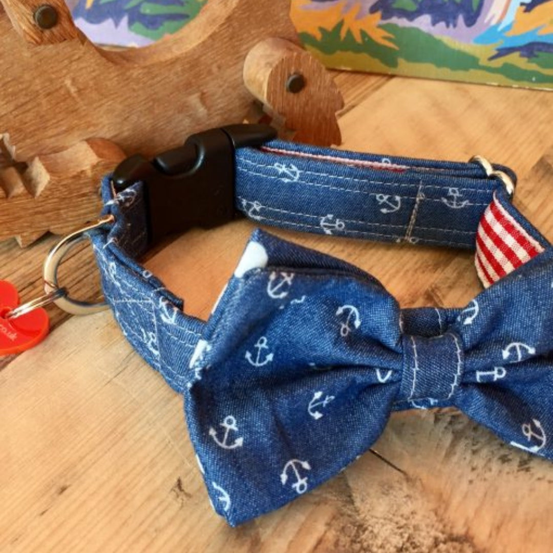 Salty Dog Bow Tie Designer Dog Collar