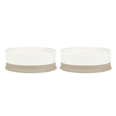 Scandi 2 Piece Non Tip Pet Food & Water Bowl - Cream