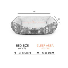 Scruffs Santa Paws Grey Christmas Box Dog Bed