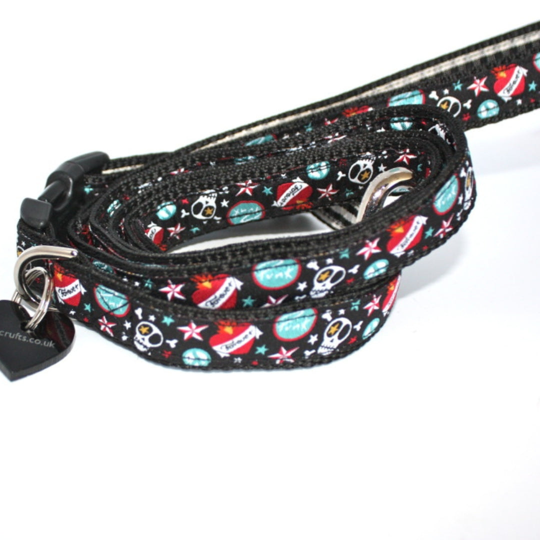 Skelly Designer Puppy Collar and Lead Set