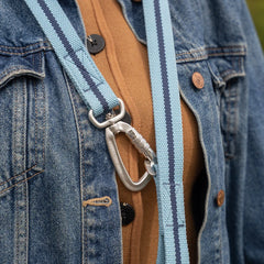 All-Terrain Canvas Dog Lead - Sky Blue / Navy