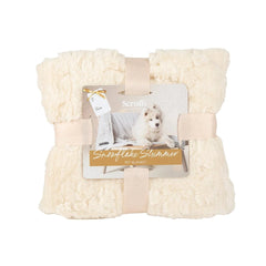 Snowflake Shimmer Pet Blanket - Cream