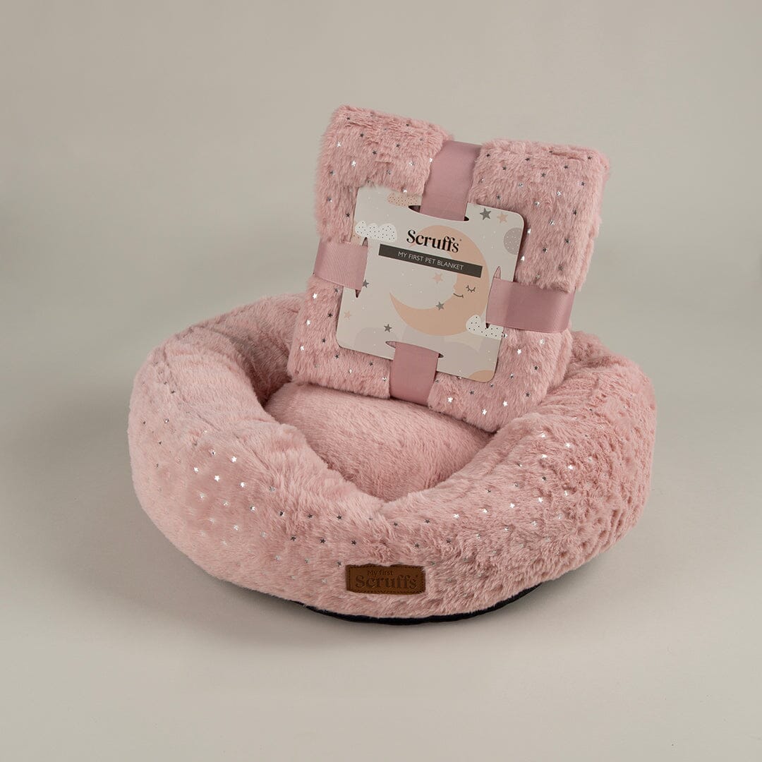 Starlight My First Round Puppy Bed & Blanket Set - Pink Scruffs