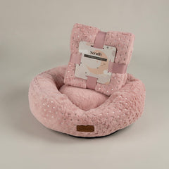 Starlight My First Round Puppy Bed & Blanket Set - Pink Scruffs