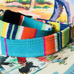 Whistable Striped Velvet Lined Designer Dog Collar