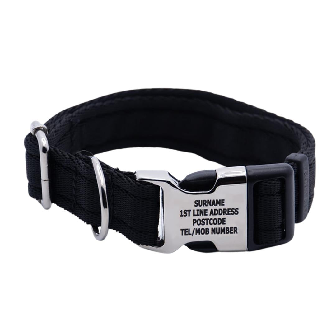 Personalised Activity Dog Collar Black