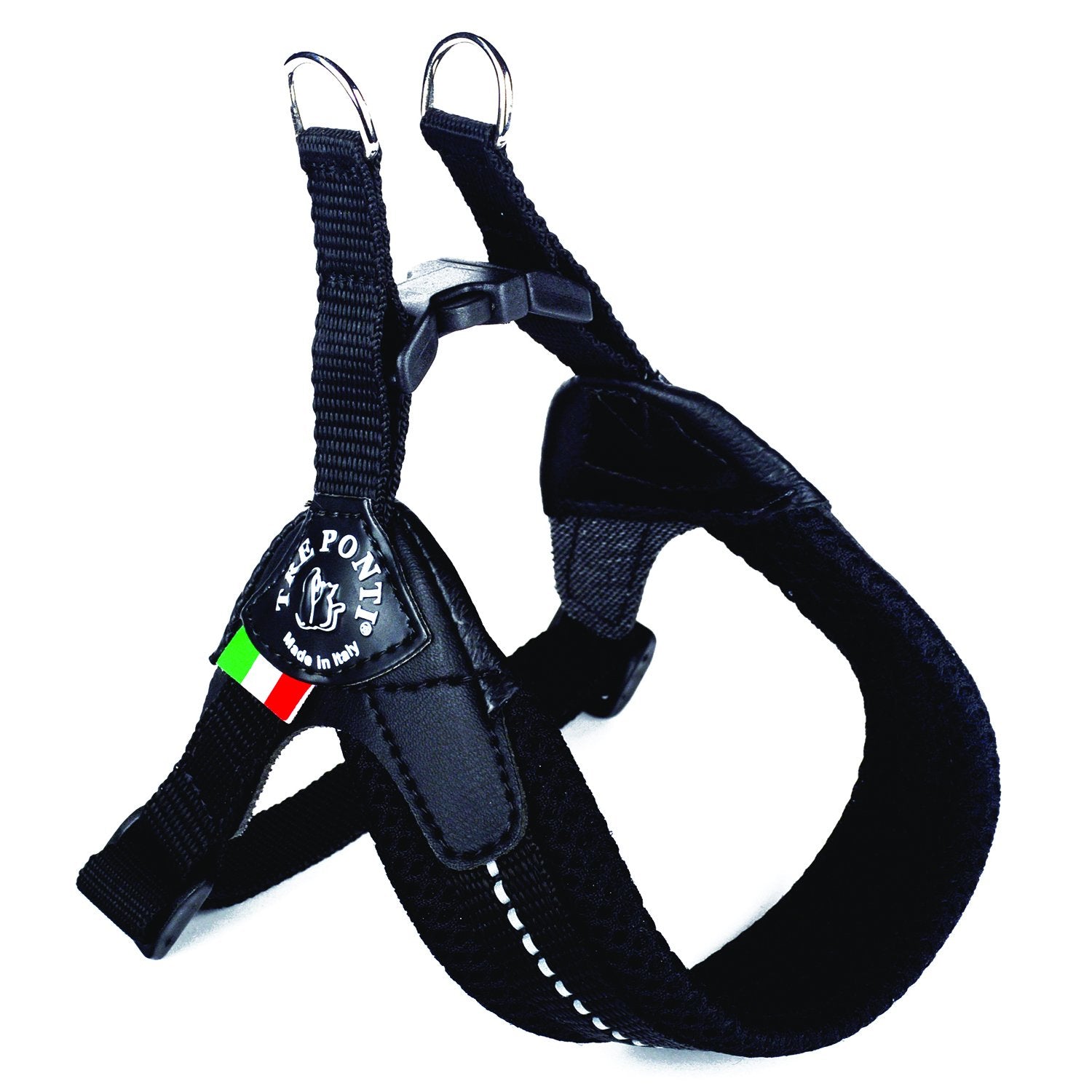 Tre Ponte Easy Fit Black Mesh Dog Harness with Adjustable Girth