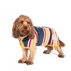 Ruff And Tumble Dog Drying Coat Beach Stripe