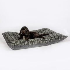Charcoal Arrows Sherpa Fleece Deep Duvet Dog Bed | Danish Design