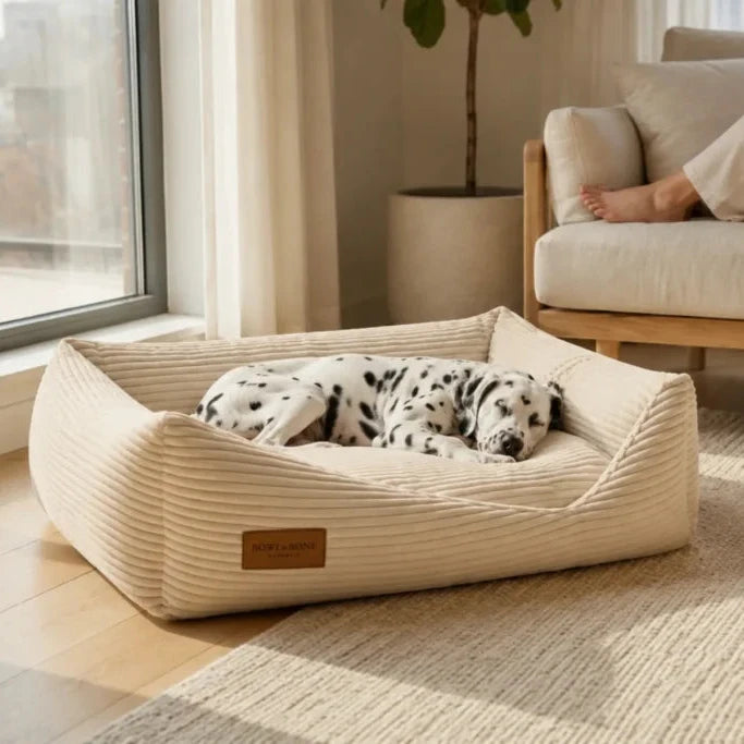 Orthopaedic Corduroy Dog Bed DECO – Cream