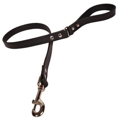 Creature Clothes Black Leather Dog Lead With Silver Studs