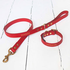 Personalised Named Leather Dog Collars | Personalised Dog Collars