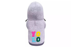 Bowl and Bone Yolo Grey Dog Hoodie