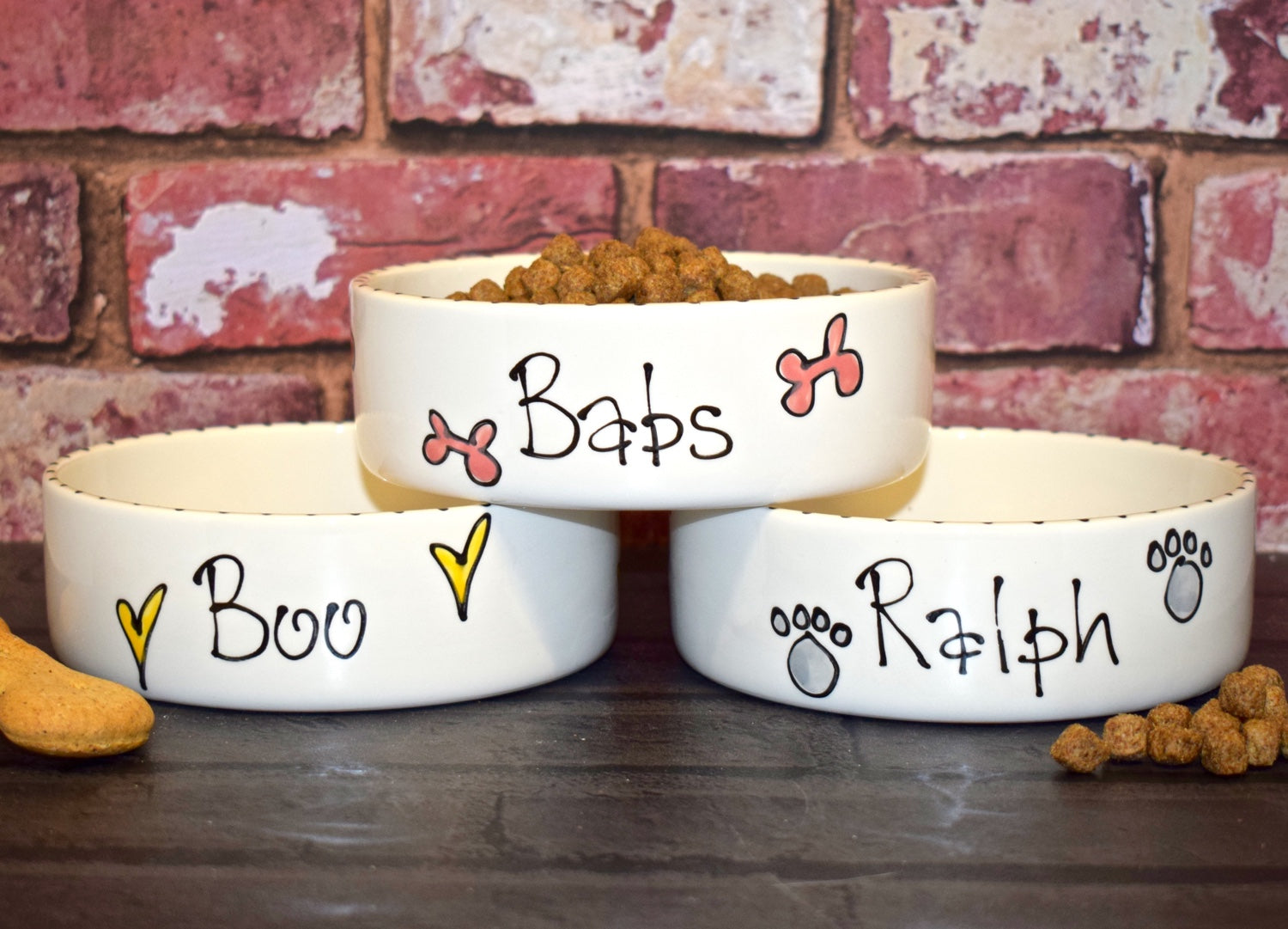 Personalised Ceramic Whimsical Dog Bowls